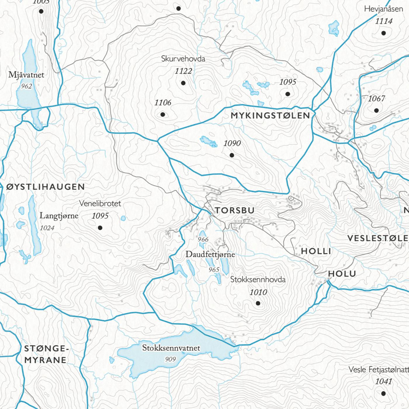 Skikart Bergsjøområdet (50 x 70 cm)-Maps-Dapamaps-Hyttefeber