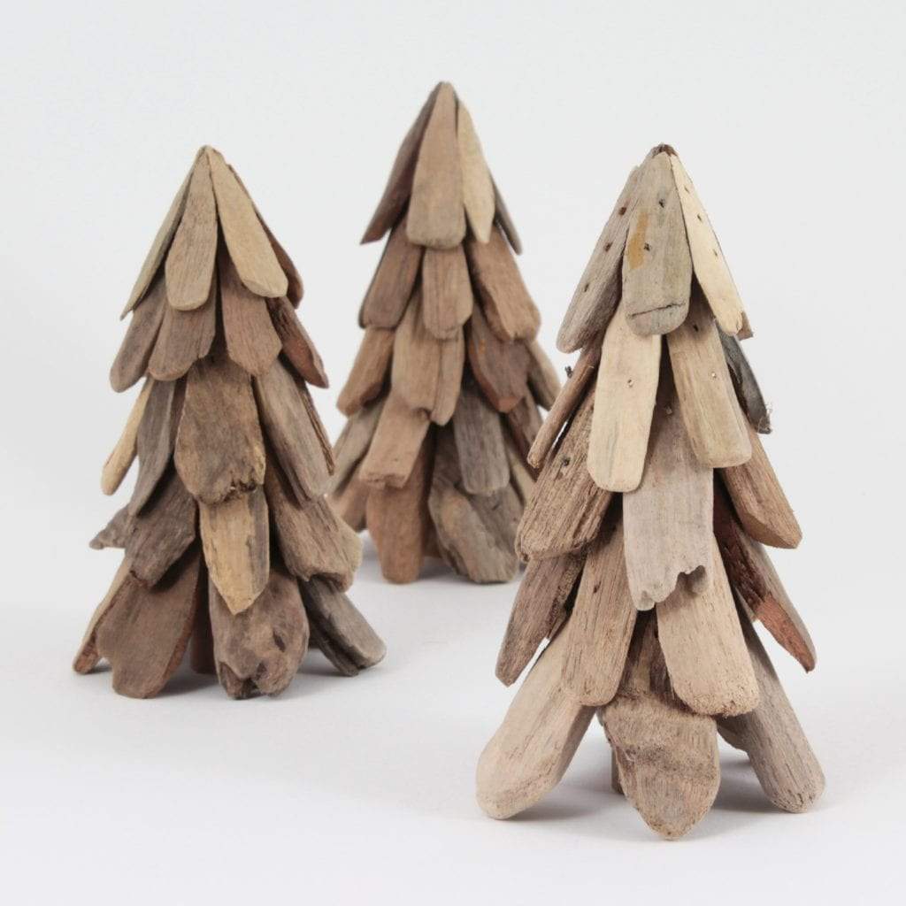 Dekorative trær av drivved - Halvor Bakke-Pynt-Lama-3pk - 17cm-Hyttefeber