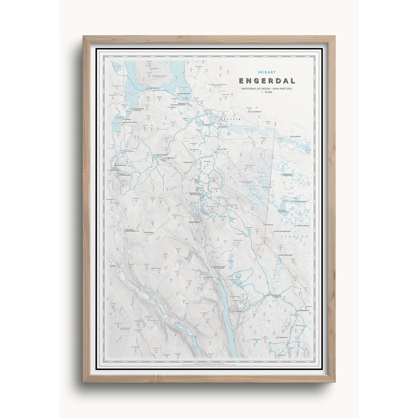 Skikart Engerdal (50x70 cm)-Maps-Dapamaps-Hyttefeber