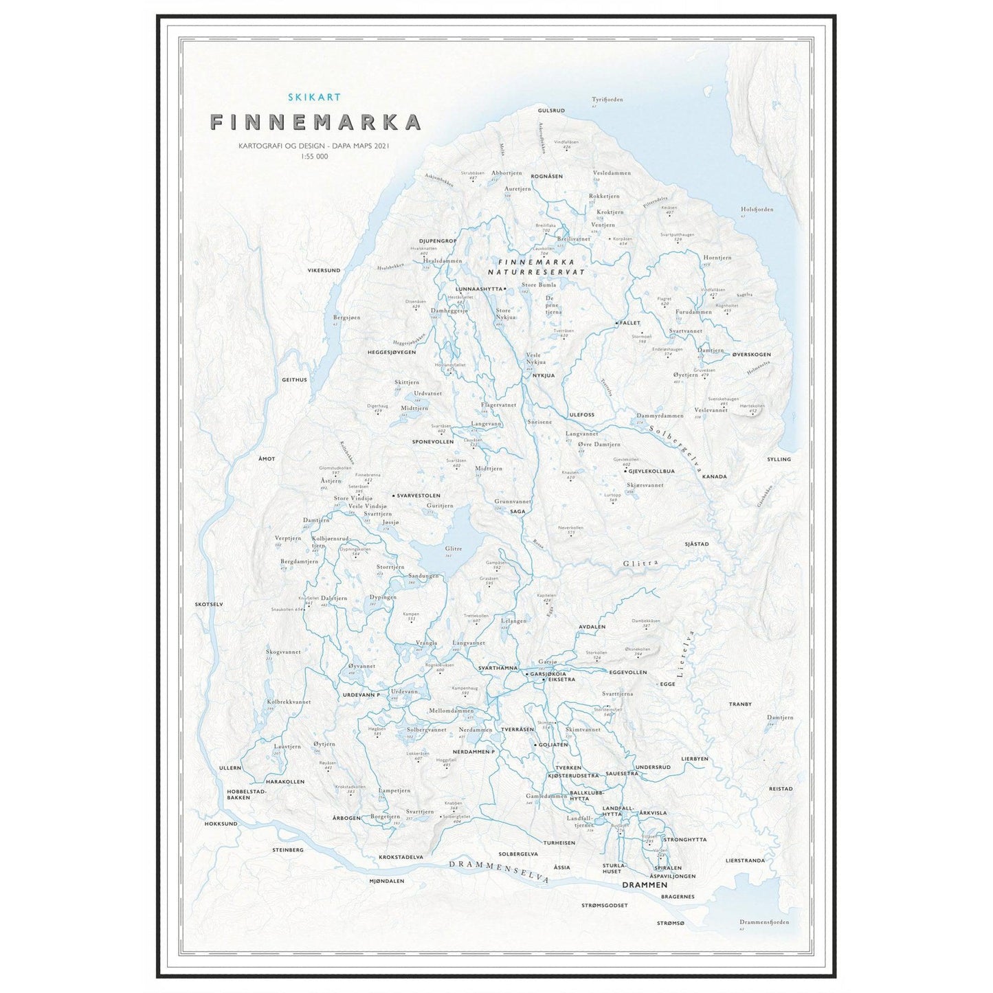 Skikart Finnemarka (50x70 cm) - Dapa Maps