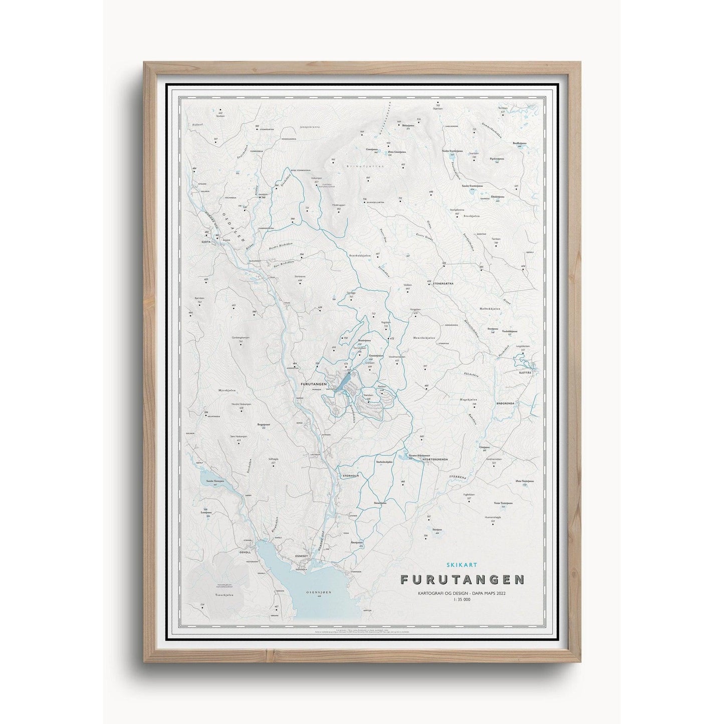 Skikart Furutangen (50x70 cm)-Maps-Dapamaps-Hyttefeber