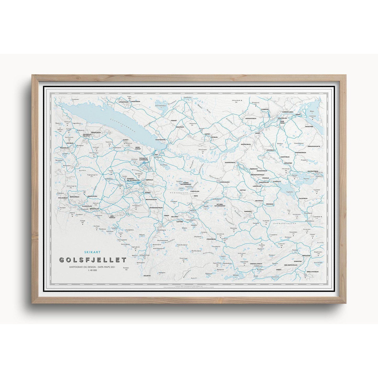 Skikart for Golsfjellet (50x70cm)-Skikart-Dapamaps-Hyttefeber