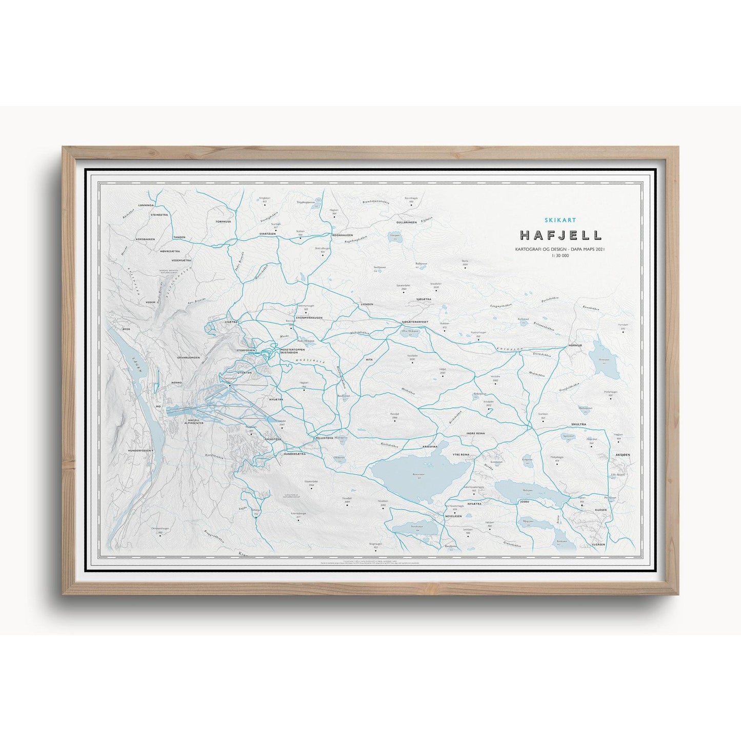 Skikart Hafjell (50x70 cm)-Maps-Dapa Maps-Hyttefeber