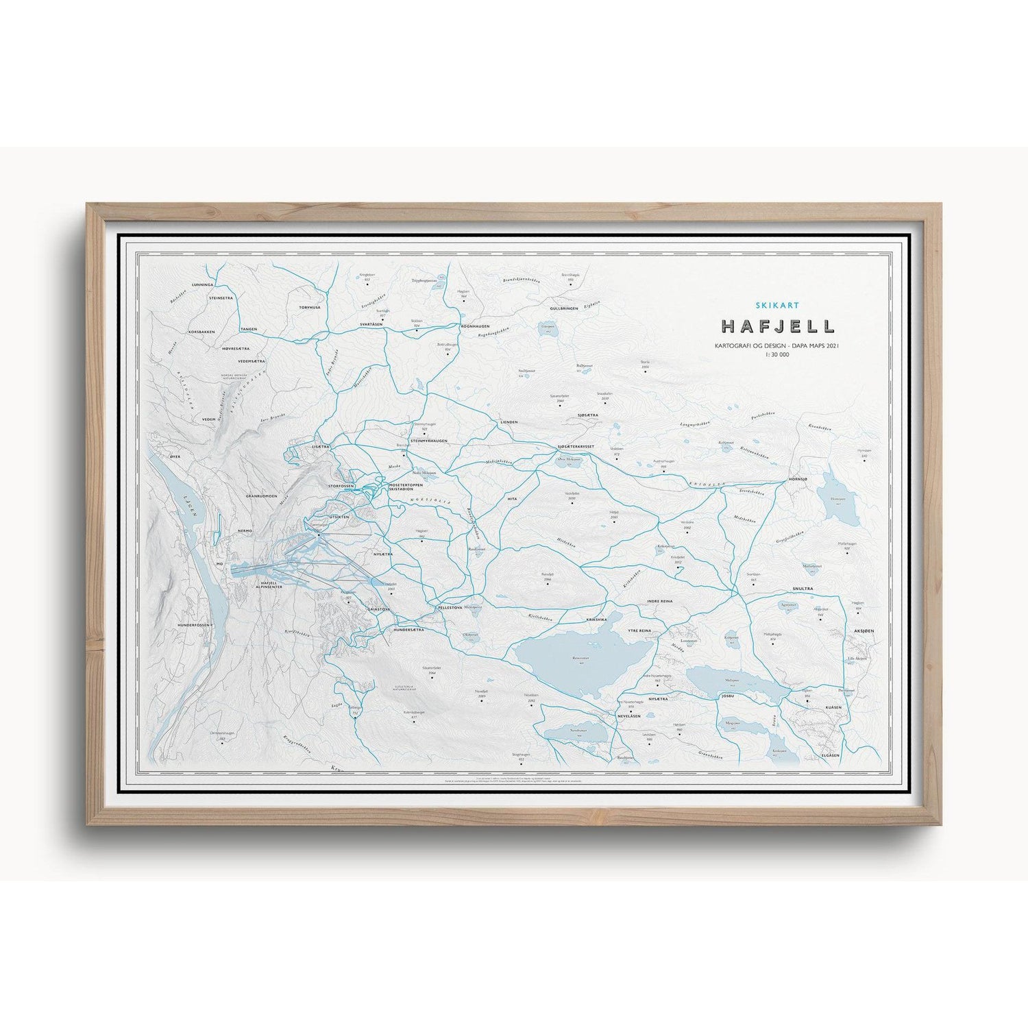 Skikart Hafjell (50x70 cm)-Maps-Dapa Maps-Hyttefeber