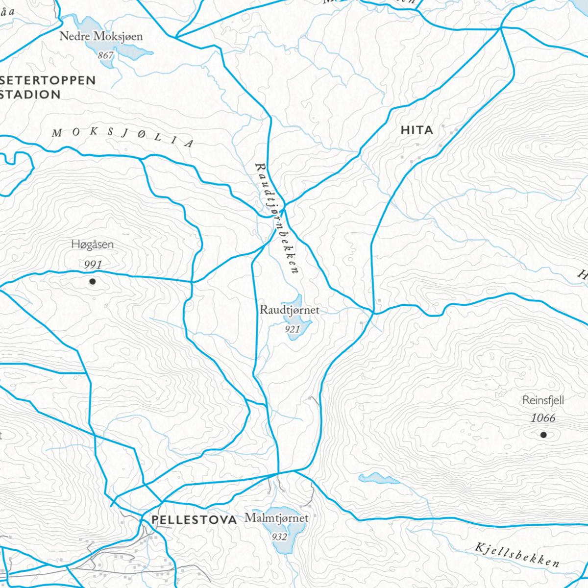 Skikart Hafjell (50x70 cm)-Maps-Dapa Maps-Hyttefeber