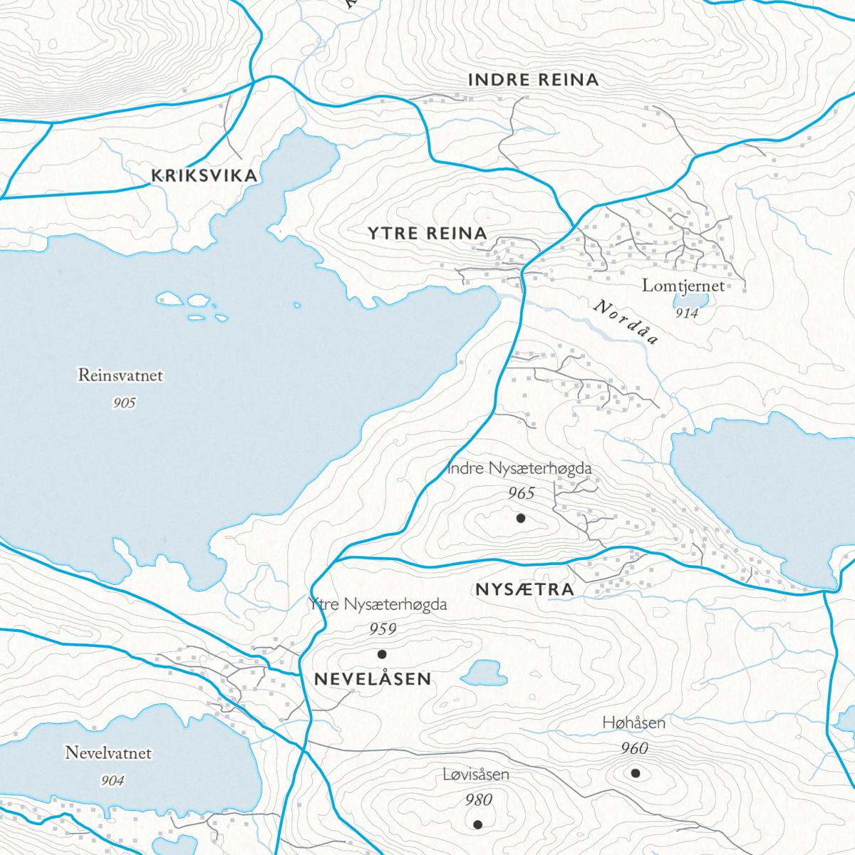 Skikart Hafjell (50x70 cm)-Maps-Dapa Maps-Hyttefeber