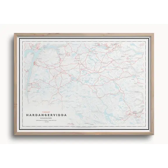 Hardangervidda turkart (50x70 cm)-Maps-Dapamaps-Hyttefeber