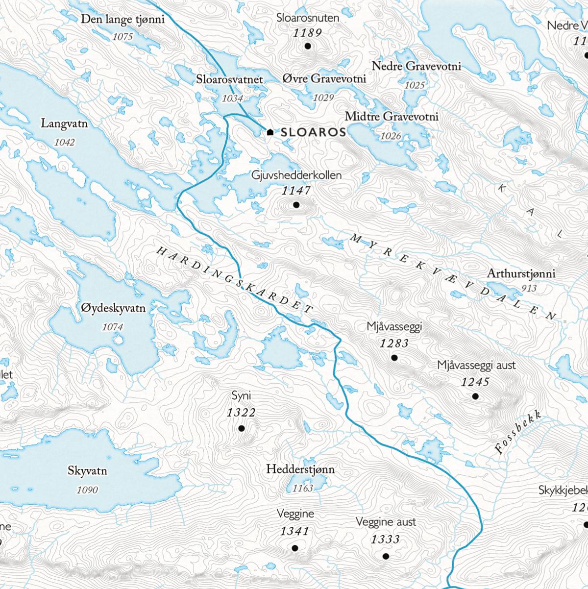 Skikart Hovden (50x70 cm)-Maps-Dapamaps-Hyttefeber