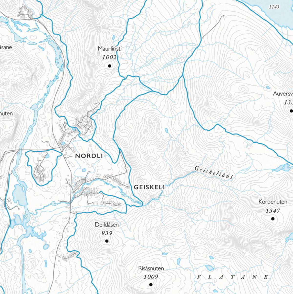 Skikart Hovden (50x70 cm)-Maps-Dapamaps-Hyttefeber