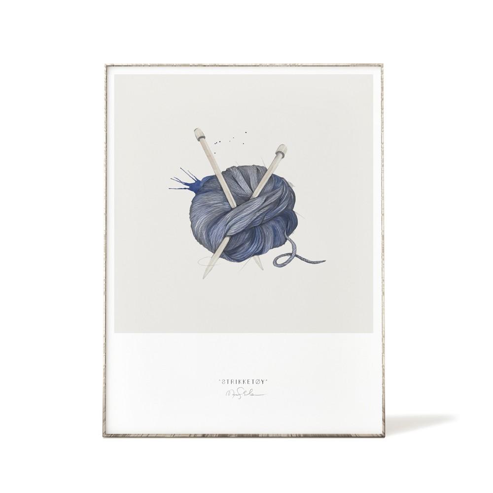 Kunsttrykk 30x40cm "Strikketøy"-Til Veggen-Emmeselle-Hyttefeber