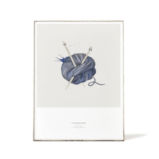 Kunsttrykk 30x40cm "Strikketøy"-Til Veggen-Emmeselle-Hyttefeber