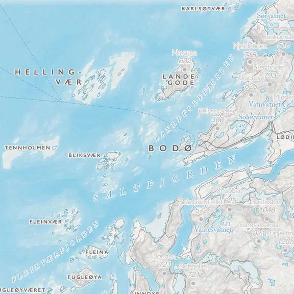 Kystkart Helgeland (50x70 cm)-Maps-Dapamaps-Hyttefeber