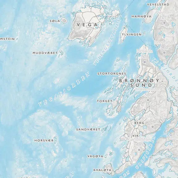 Kystkart Helgeland (50x70 cm)-Maps-Dapamaps-Hyttefeber