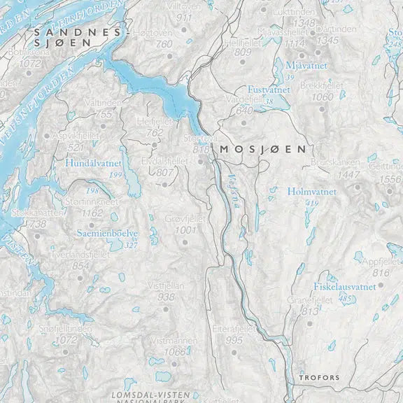 Kystkart Helgeland (50x70 cm)-Maps-Dapamaps-Hyttefeber