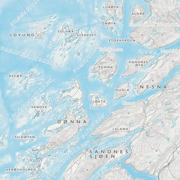 Kystkart Helgeland (50x70 cm)-Maps-Dapamaps-Hyttefeber