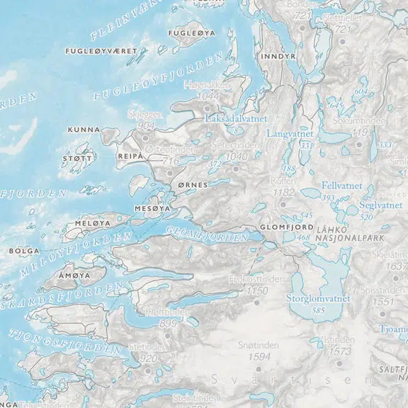 Kystkart Helgeland (50x70 cm)-Maps-Dapamaps-Hyttefeber