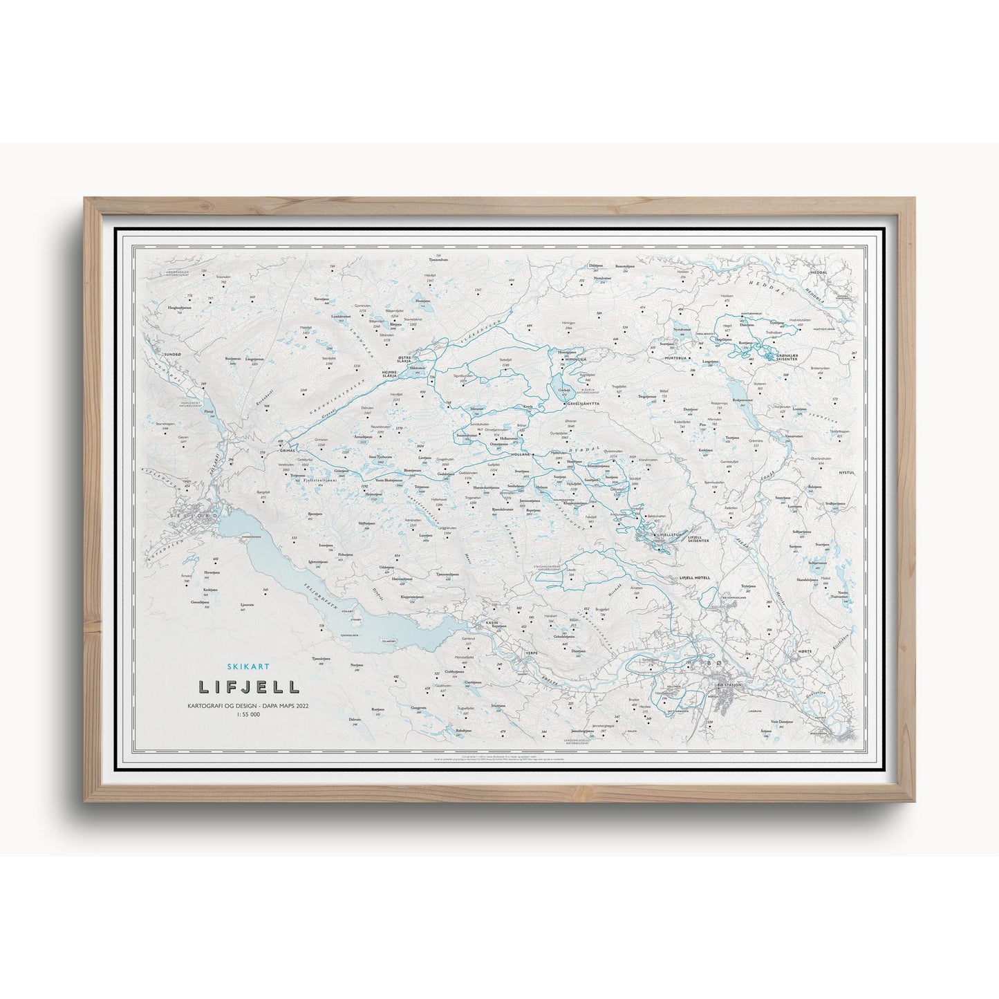 Skikart Lifjell (50x70 cm)-Maps-Dapamaps-Hyttefeber