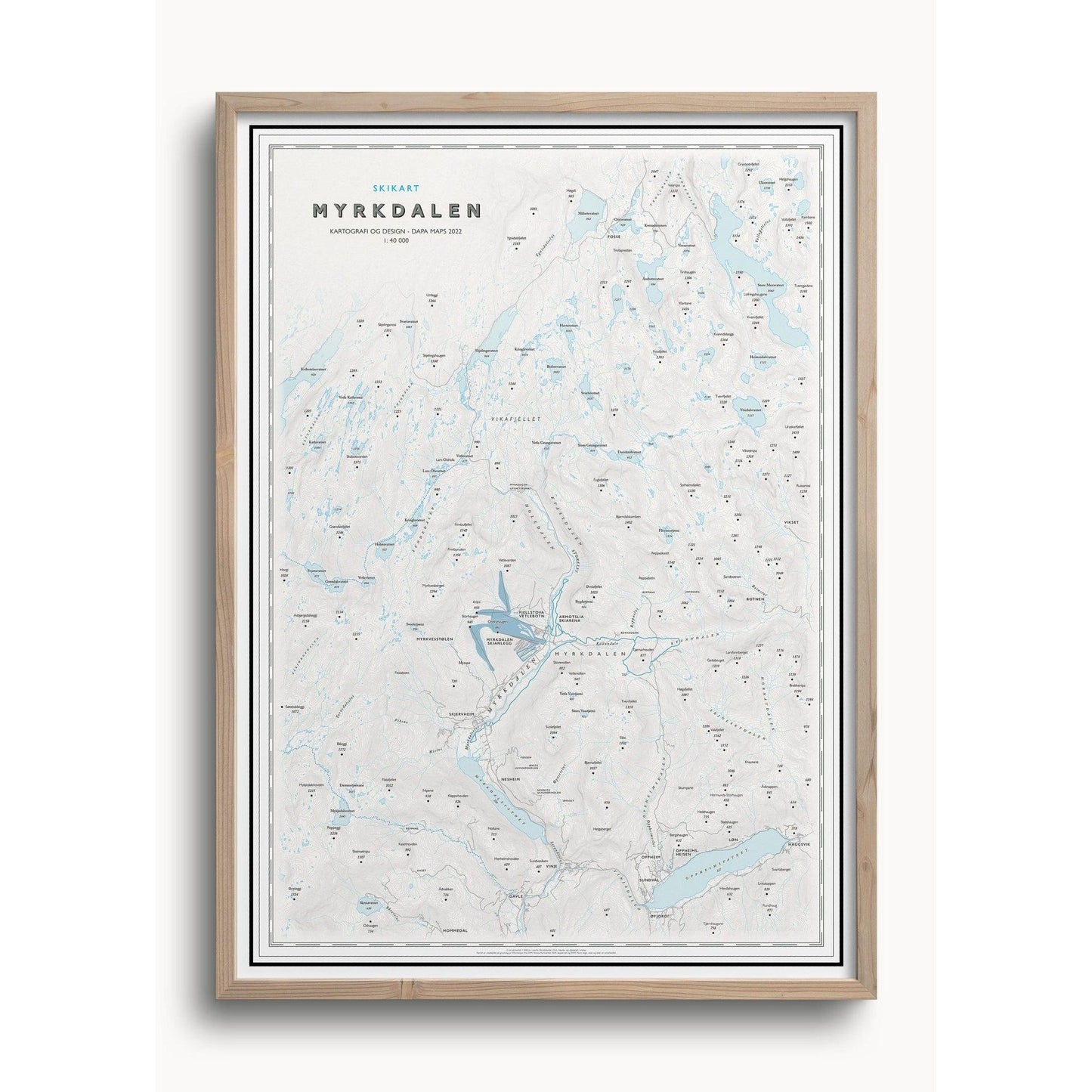 Skikart Myrkdalen (50x70 cm)-Maps-Dapamaps-Hyttefeber