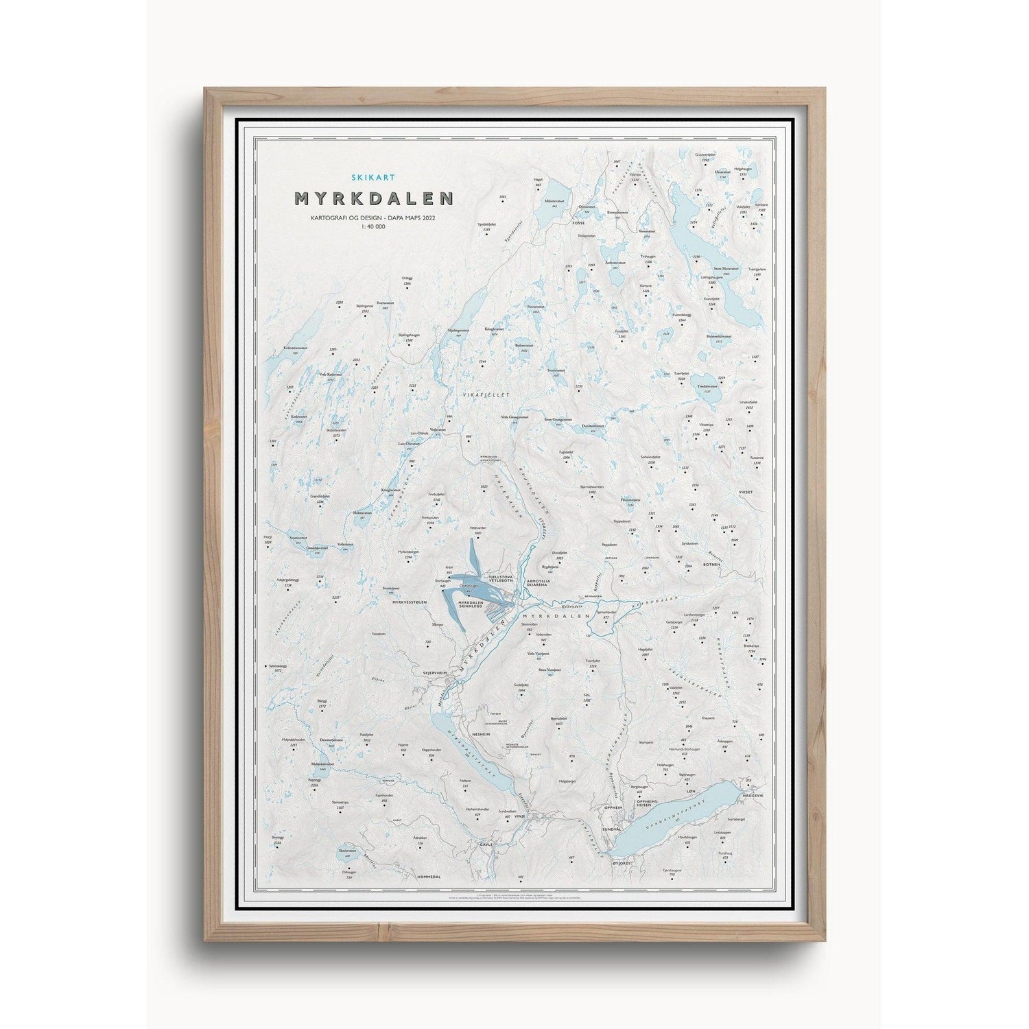 Skikart Myrkdalen (50x70 cm)-Maps-Dapamaps-Hyttefeber