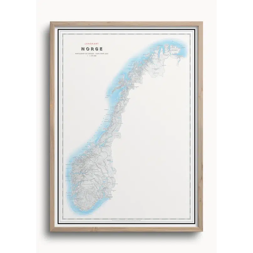 Norgeskart (50x70 cm)-Maps-Dapamaps-Hyttefeber