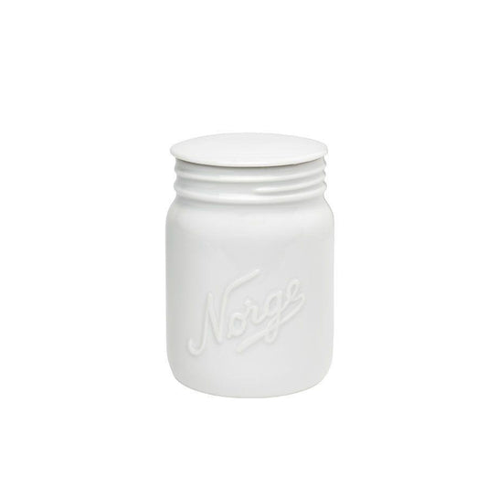 Kjøp Norgesglasset porselen hvit, med lokk 0,5L - Hyttefeber.no