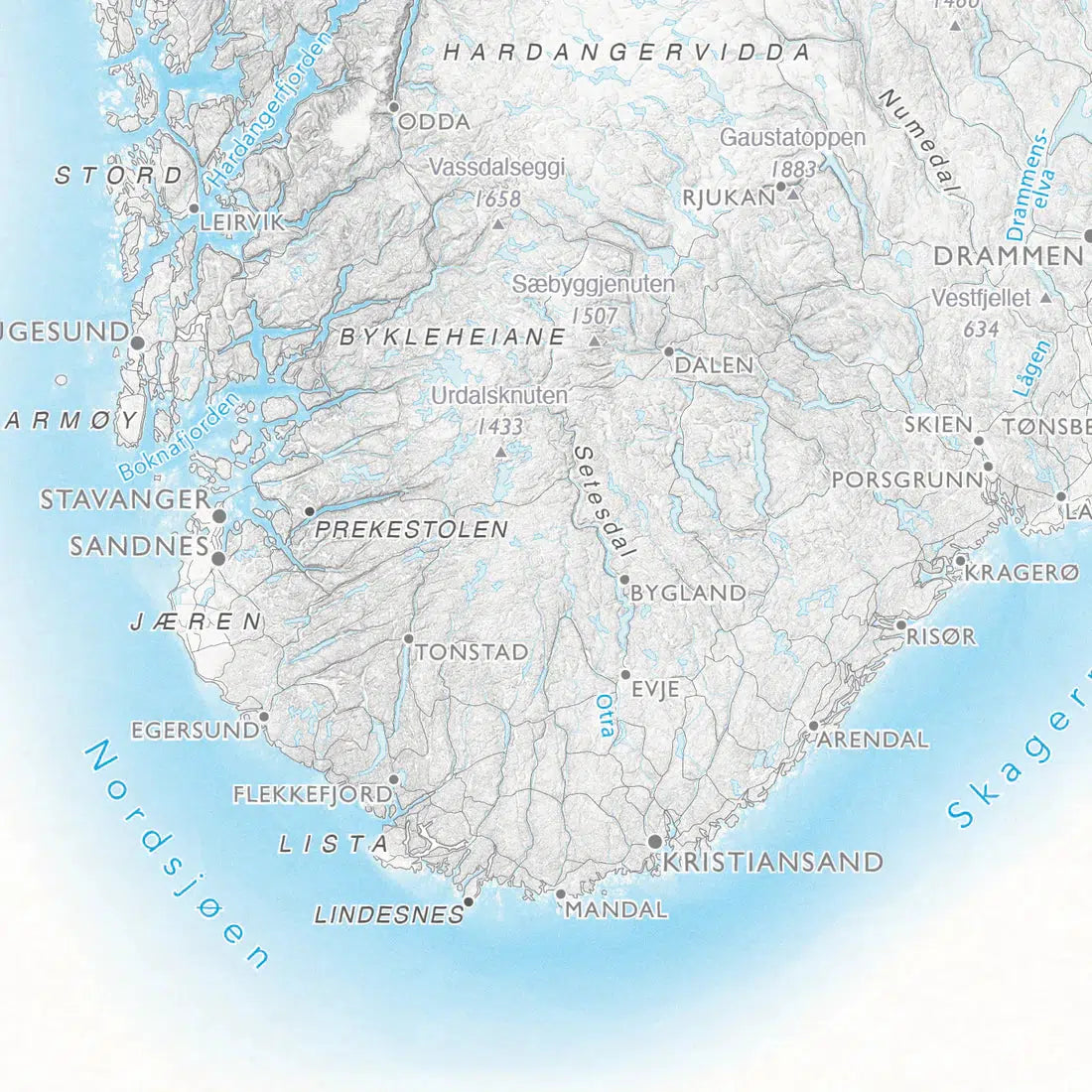 Norgeskart (50x70 cm)-Maps-Dapamaps-Hyttefeber