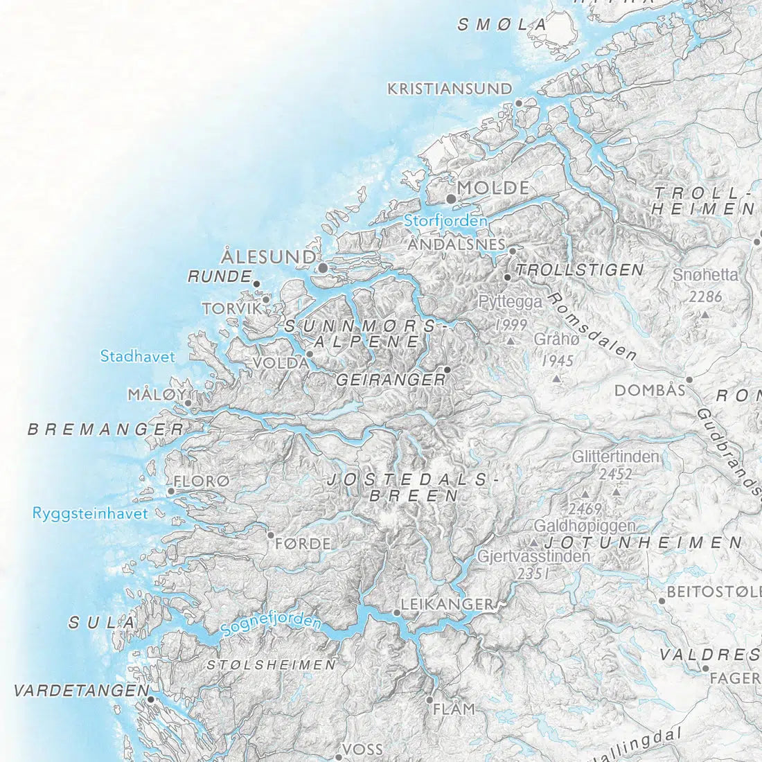 Norgeskart (50x70 cm)-Maps-Dapamaps-Hyttefeber