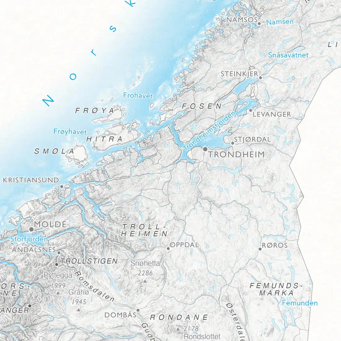 Norgeskart (50x70 cm)-Maps-Dapamaps-Hyttefeber