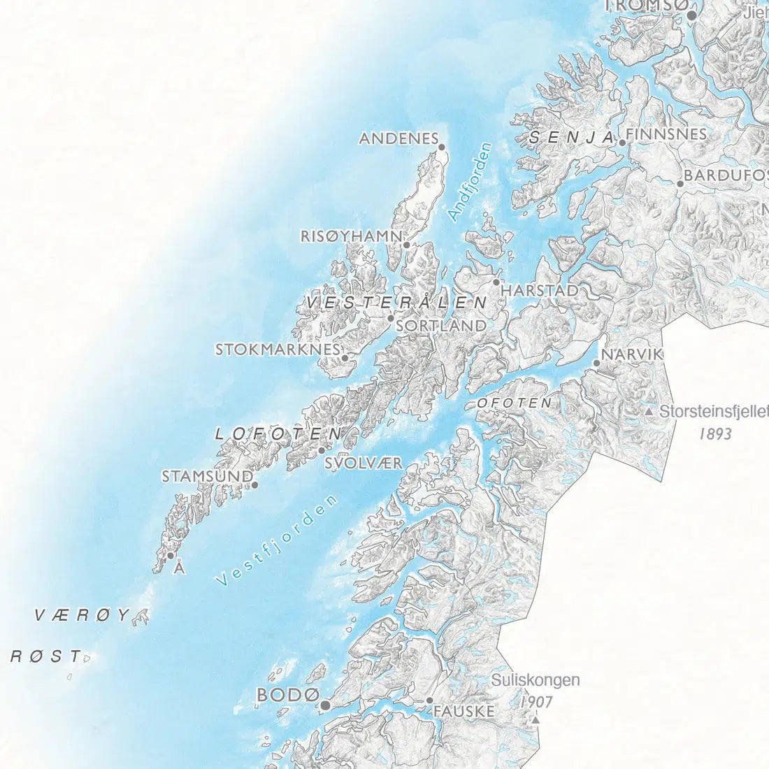 Norgeskart (50x70 cm)-Maps-Dapamaps-Hyttefeber