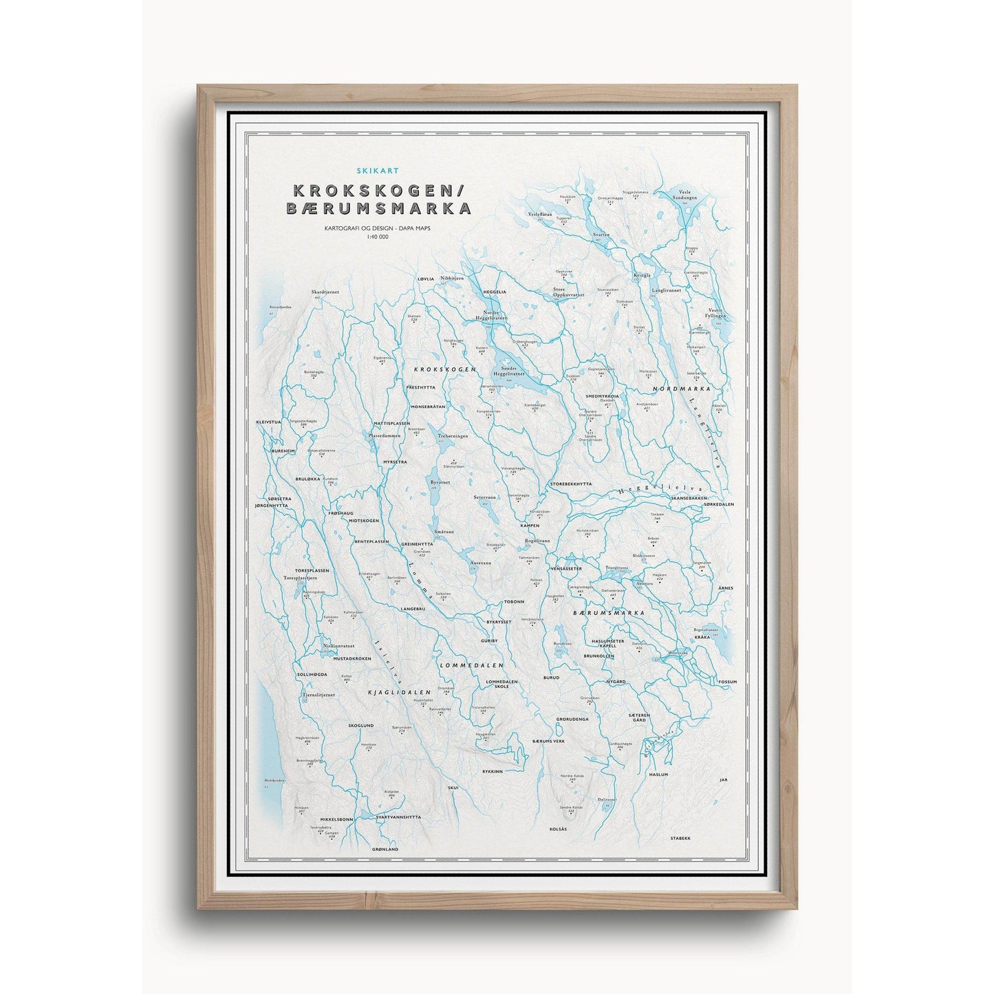 Skikart Krokskogen/Bærumsmarka (50x70 cm) - Dapa Maps