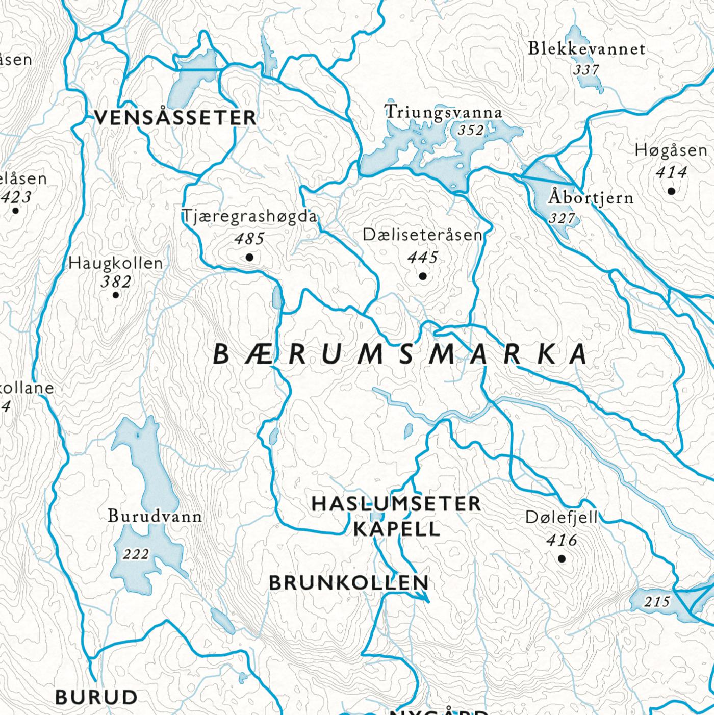Skikart Krokskogen/Bærumsmarka (50x70 cm) - Dapa Maps