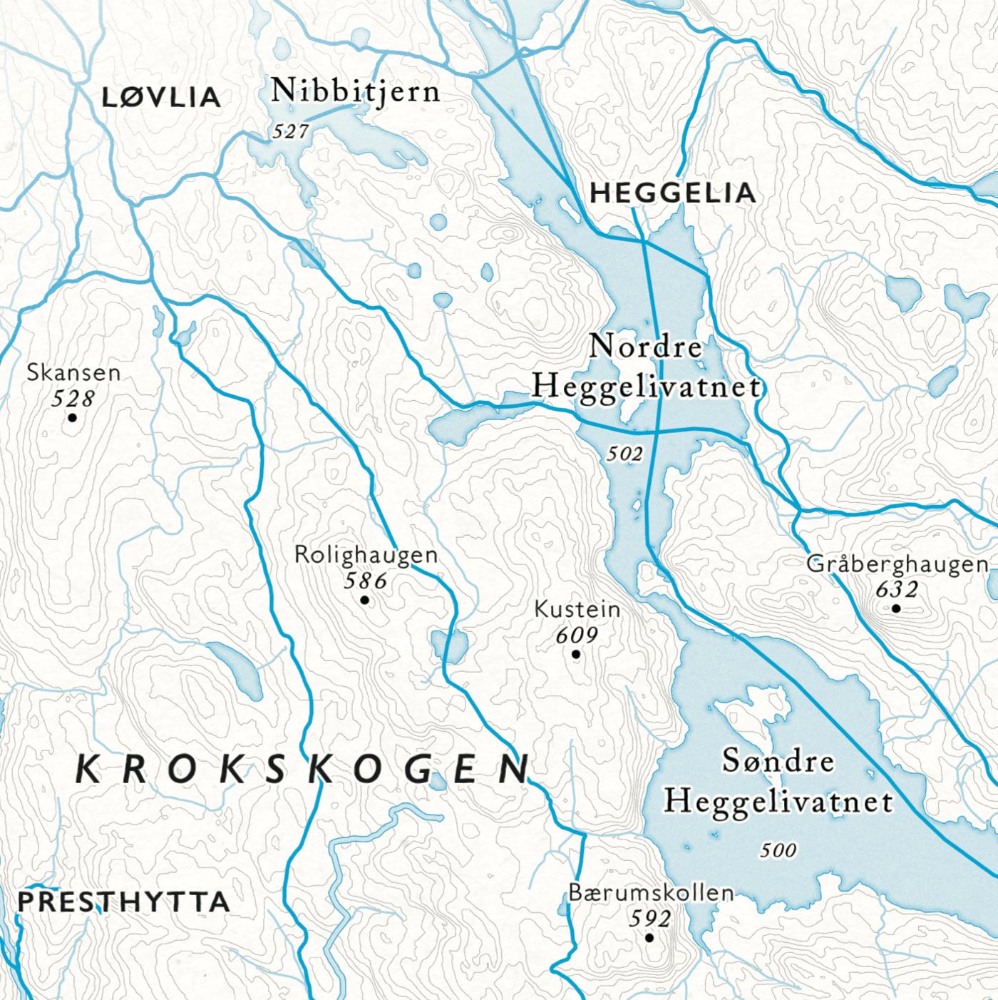 Skikart Krokskogen/Bærumsmarka (50x70 cm) - Dapa Maps