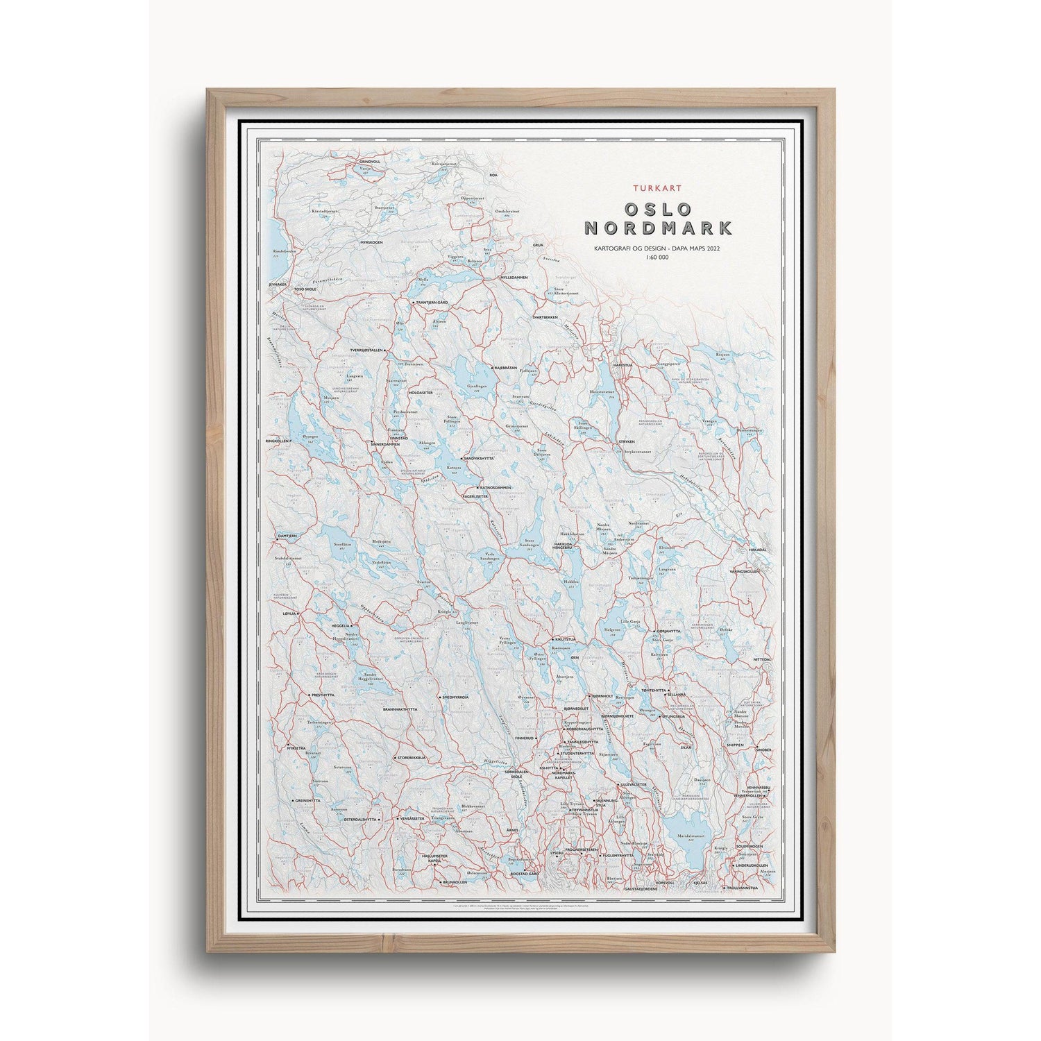 Turkart Oslo Nordmark-Posters, Prints, & Visual Artwork-Dapa Maps-Hyttefeber