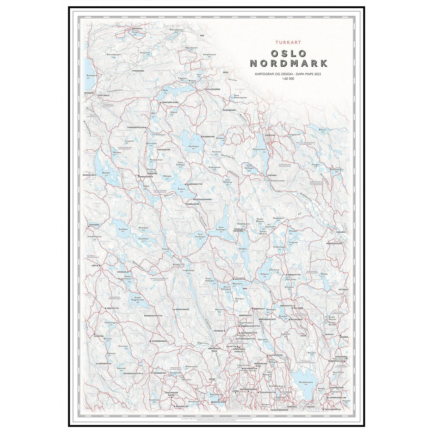 Turkart Oslo Nordmark-Posters, Prints, & Visual Artwork-Dapa Maps-Hyttefeber