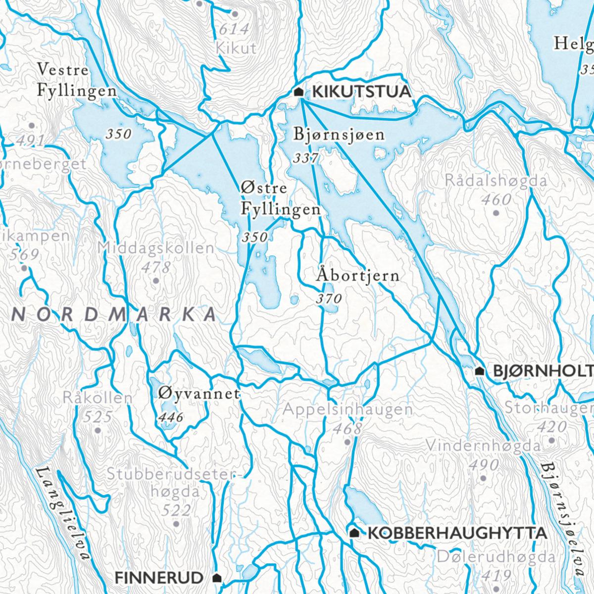 Skikart Oslo Nordmark (50x70 cm)-Maps-Dapamaps-Hyttefeber