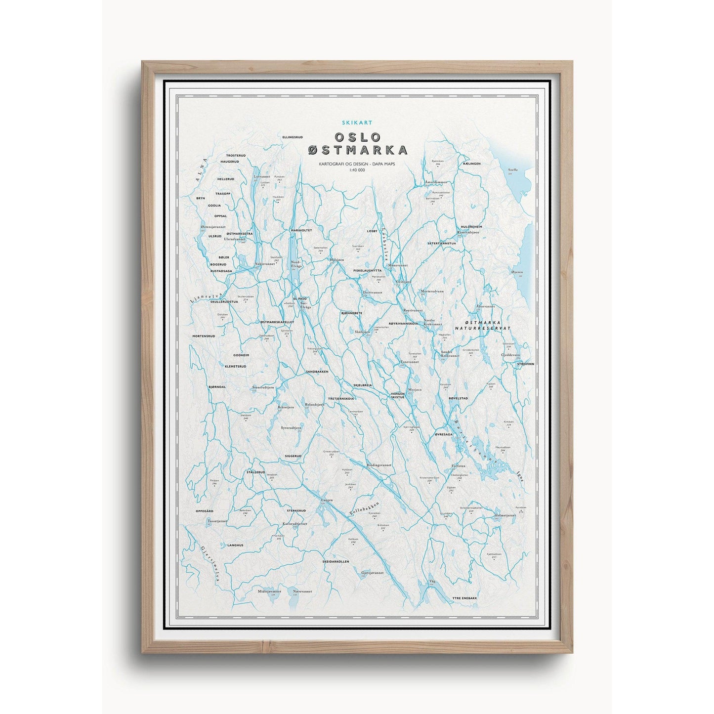 Skikart Østmarka (50x70 cm) - Dapa Maps