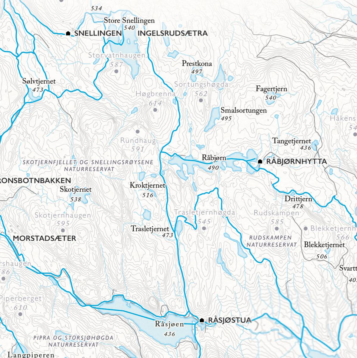 Skikart Romeriksåsene (50x70 cm)-Maps-Dapamaps-Hyttefeber