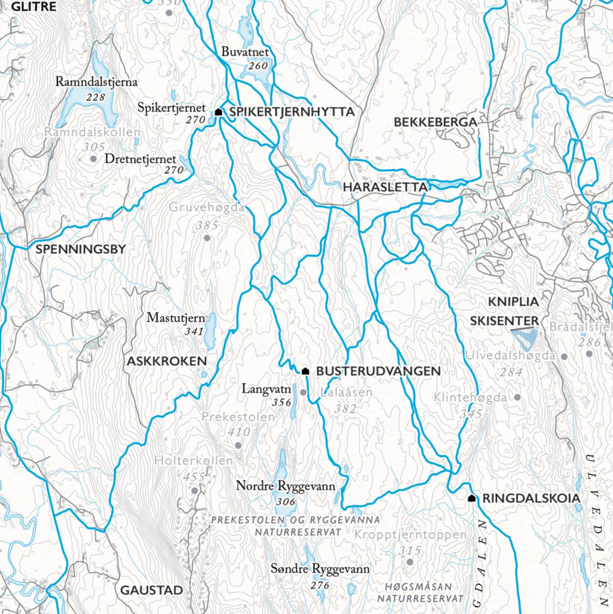 Skikart Romeriksåsene (50x70 cm)-Maps-Dapamaps-Hyttefeber