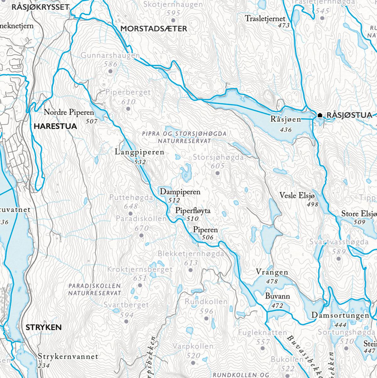 Skikart Romeriksåsene (50x70 cm)-Maps-Dapamaps-Hyttefeber