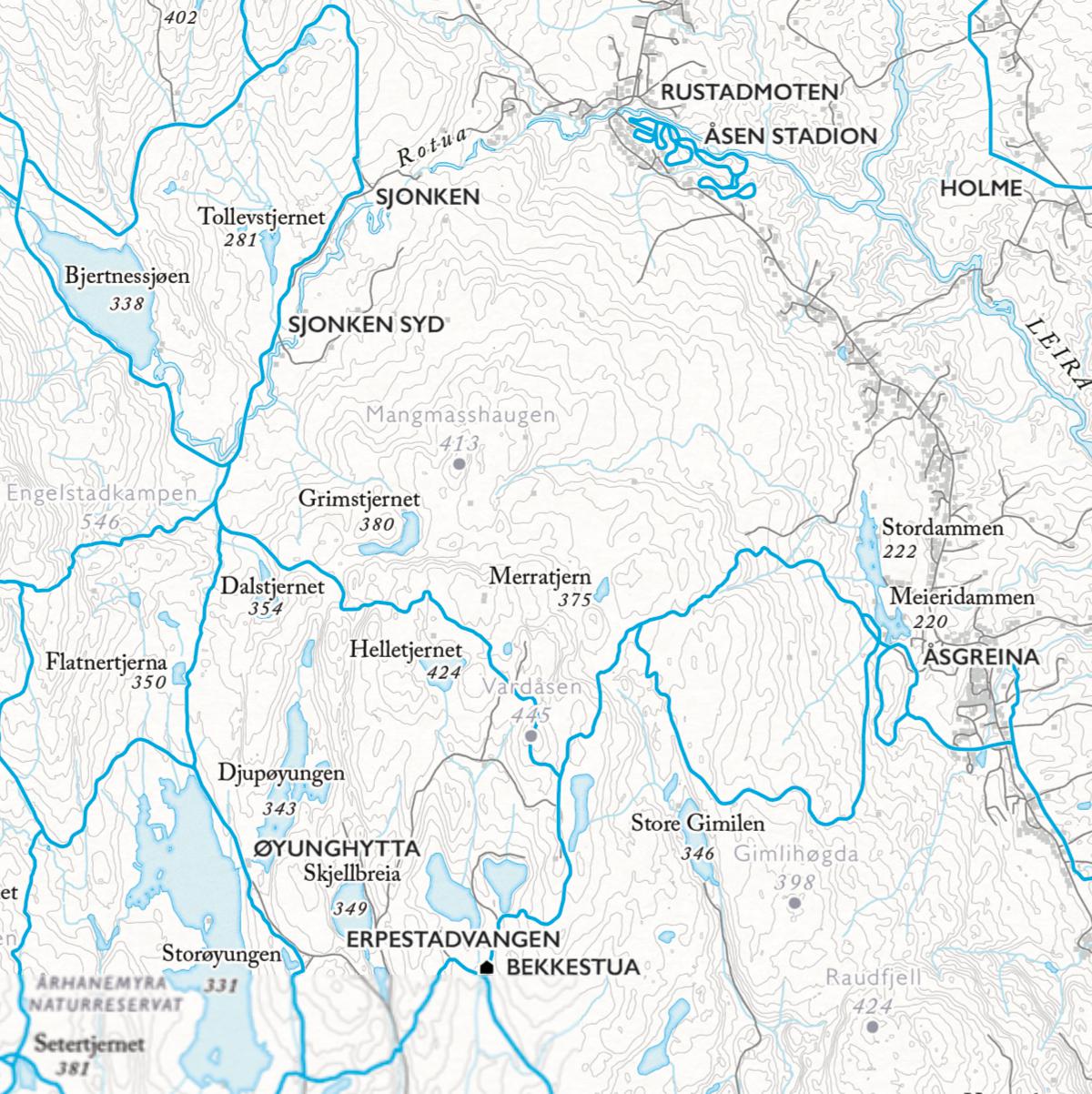 Skikart Romeriksåsene (50x70 cm)-Maps-Dapamaps-Hyttefeber