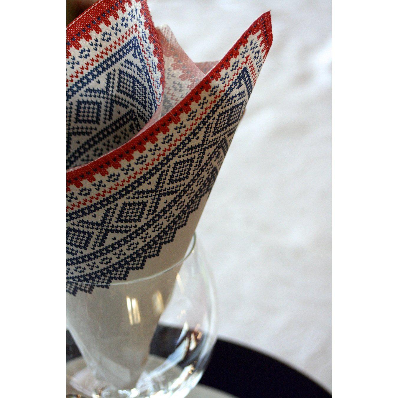 Servietter - Original Marius Blå/Rød/Hvit-Servering-Eyepoc-Hyttefeber