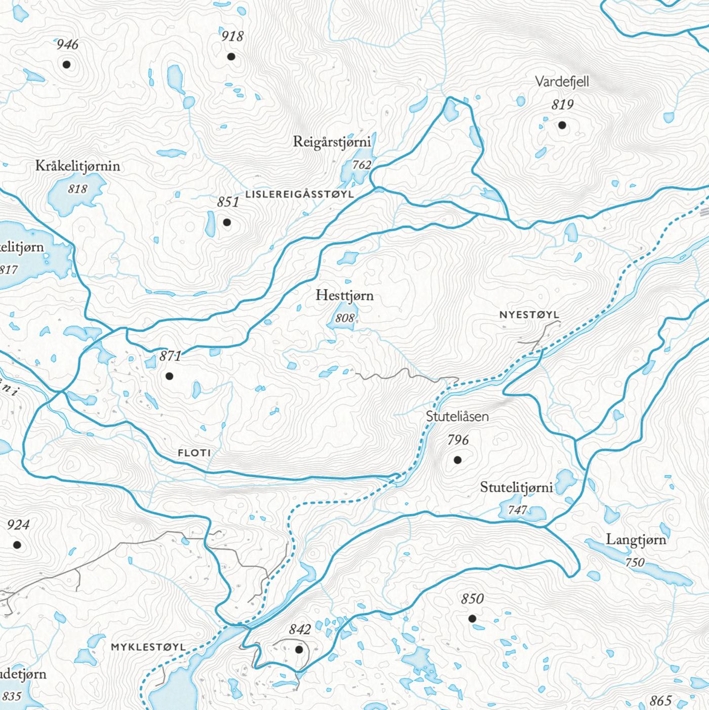 Skikart Brokke (50x70cm)-Maps-Dapamaps-Hyttefeber