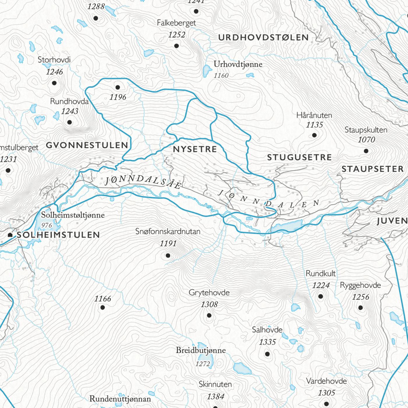 Skikart Dagalifjell (50x70 cm)-Maps-Dapamaps-Hyttefeber