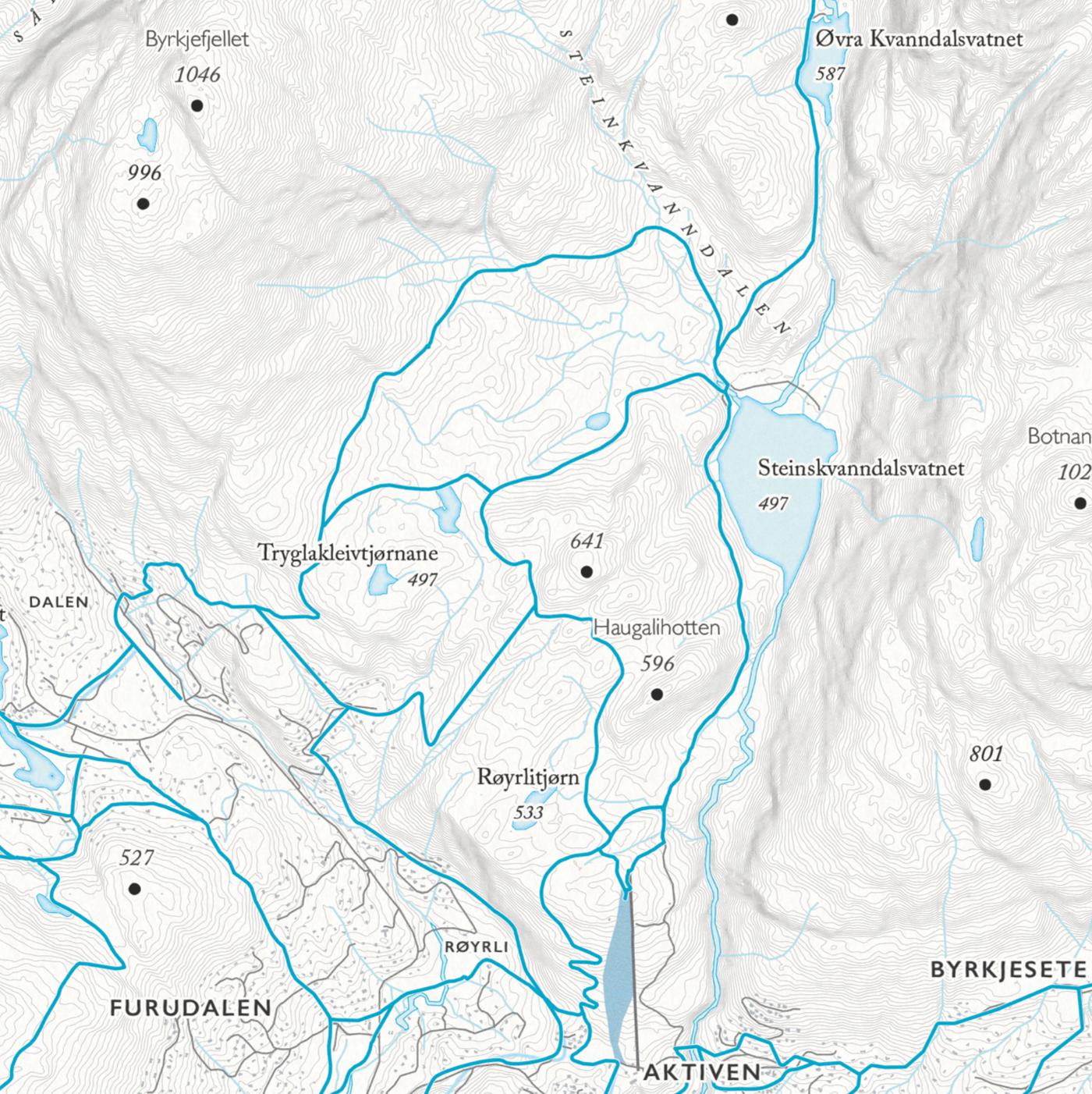 Skikart Kvamskogen (50x70 cm)-Maps-Dapamaps-Hyttefeber