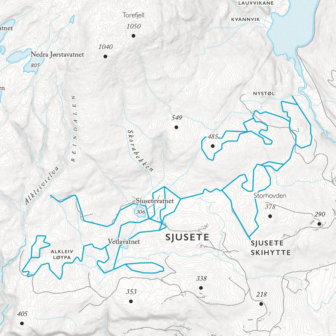 Skikart Kvamskogen (50x70 cm)-Maps-Dapamaps-Hyttefeber