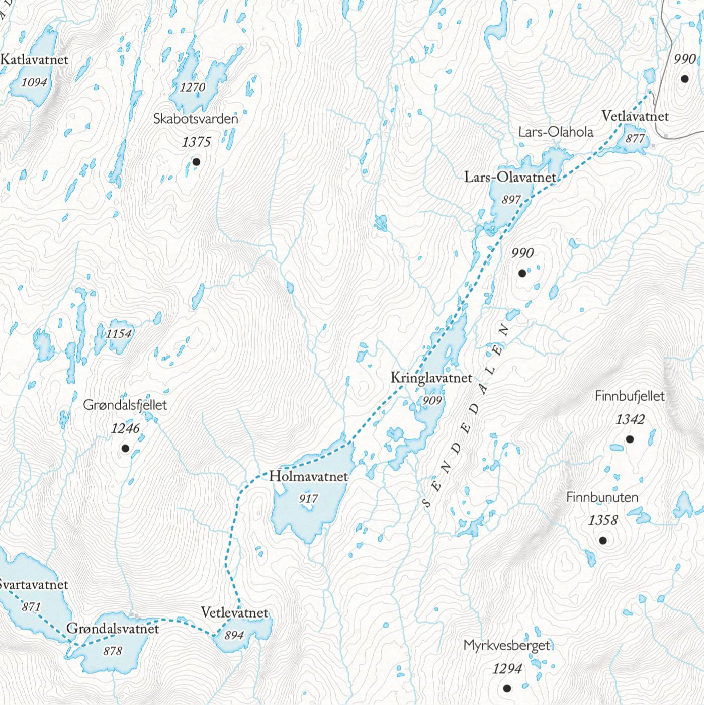 Skikart Myrkdalen (50x70 cm)-Maps-Dapamaps-Hyttefeber