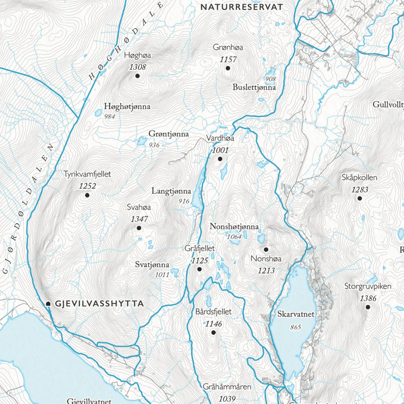 Skikart Oppdal (50x70 cm)-Maps-Dapa Maps-Hyttefeber