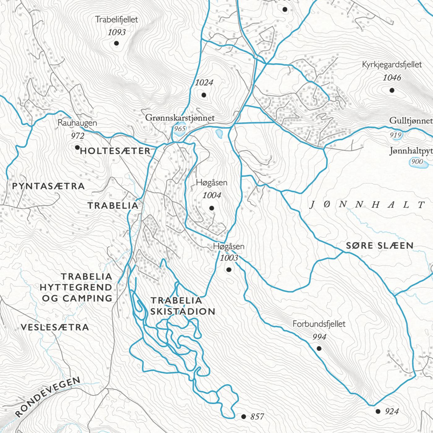 Skikart Venabygdsfjellet (50x70 cm)-Maps-Dapamaps-Hyttefeber