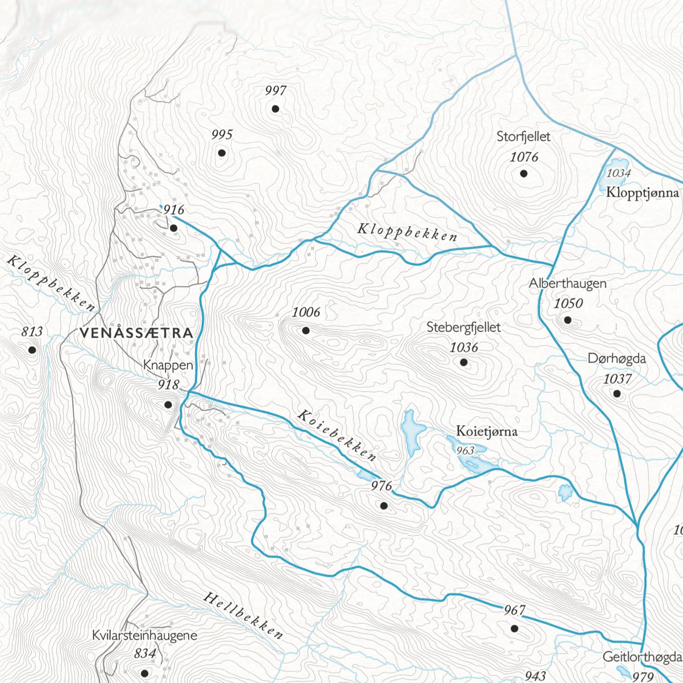 Skikart Venabygdsfjellet (50x70 cm)-Maps-Dapamaps-Hyttefeber