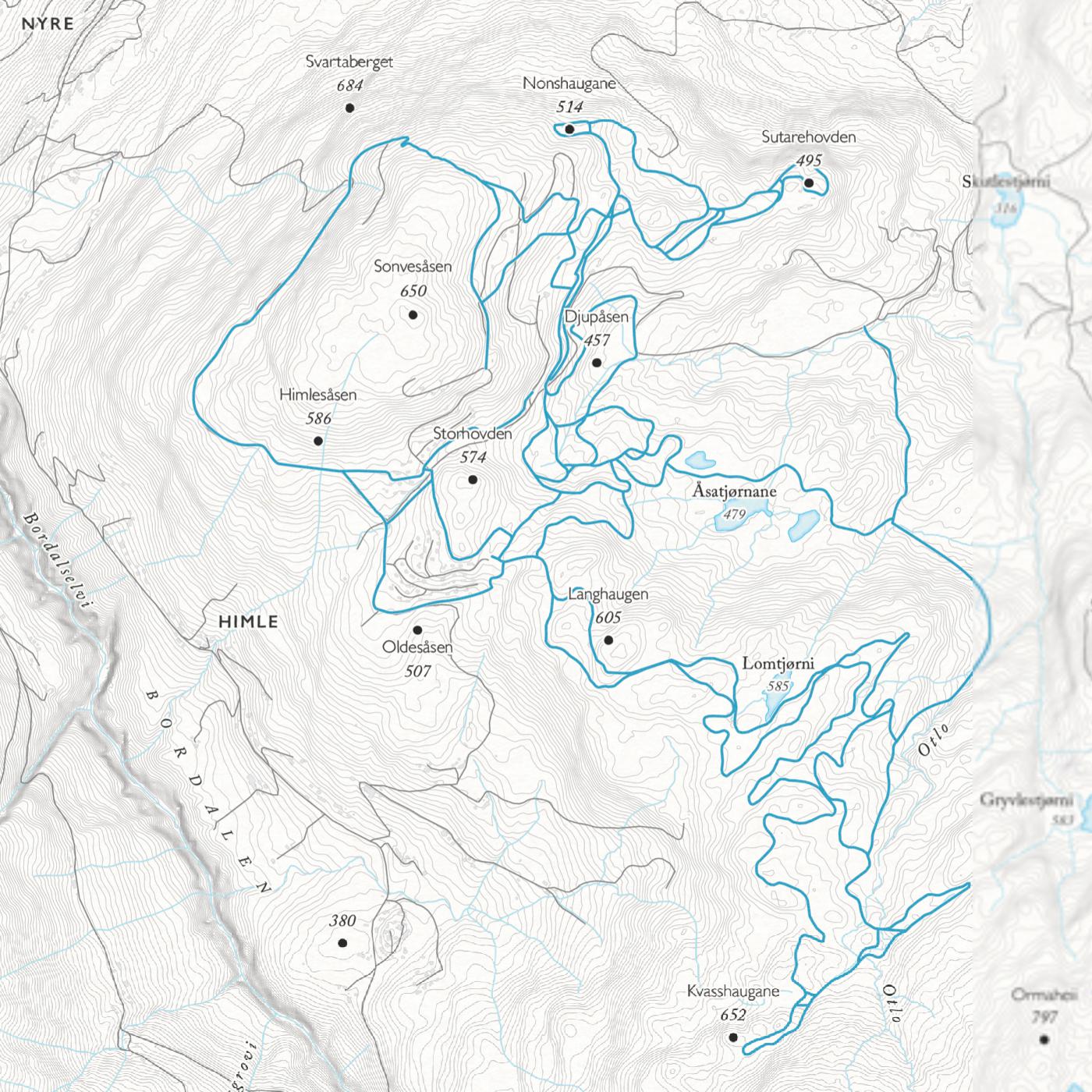 Skikart Voss (50x70 cm)-Maps-Dapamaps-Hyttefeber
